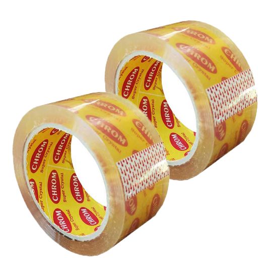 چسب نواری پهن 37 میکرون(بسته 2 عددی)کروم زرد