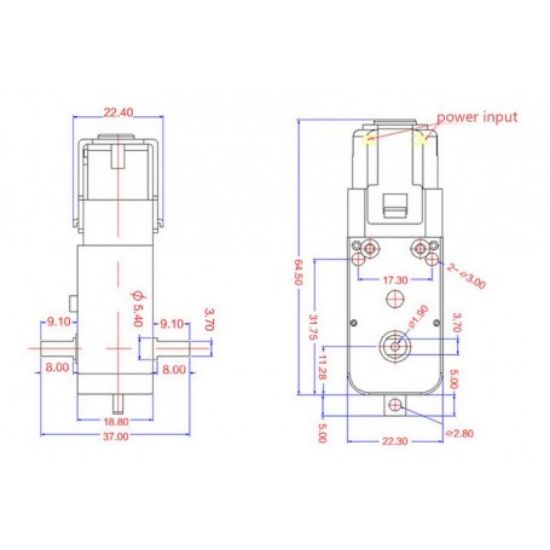 موتور گیربکس پلاستیکی دو طرفه Y1-48 250RPM