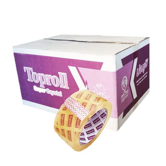 نوار چسب تاپرول بنفش ۵۳ میکرون ۹۰ یارد(کارتنی)چسب پهن کریستال به پهنای ۵ سانت