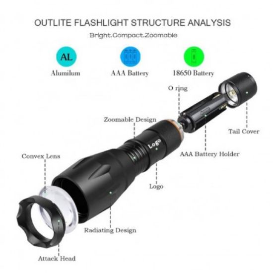 چراغ قوه پلیسی XPE زوم دار مارک UltrtaFire