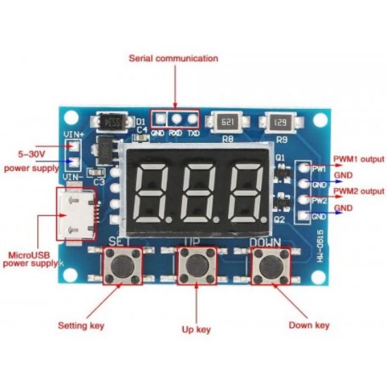 ماژول PWM ژنراتور دو کاناله به همراه نمایشگر