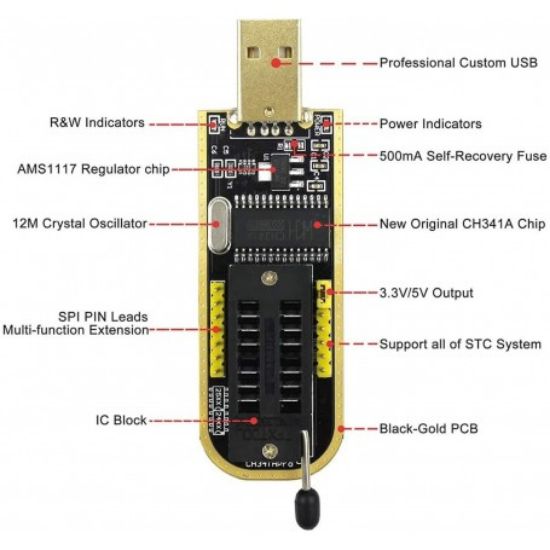 پروگرامر USB تراشه های Flash و EEPROM مدل CH341