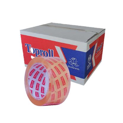 نوار چسب پهن سوپرکریستال تاپرول قرمز 45 میکرون 90 یارد(تعداد1 کارتن)(عرض 5 سانت)toproll