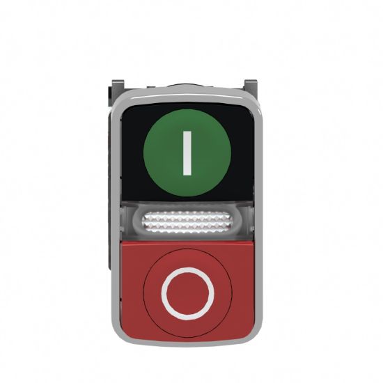 شستی پوش باتن دوبل چراغدار فلزی اشنایدر الکتریک Schneider XB4BW73731M5